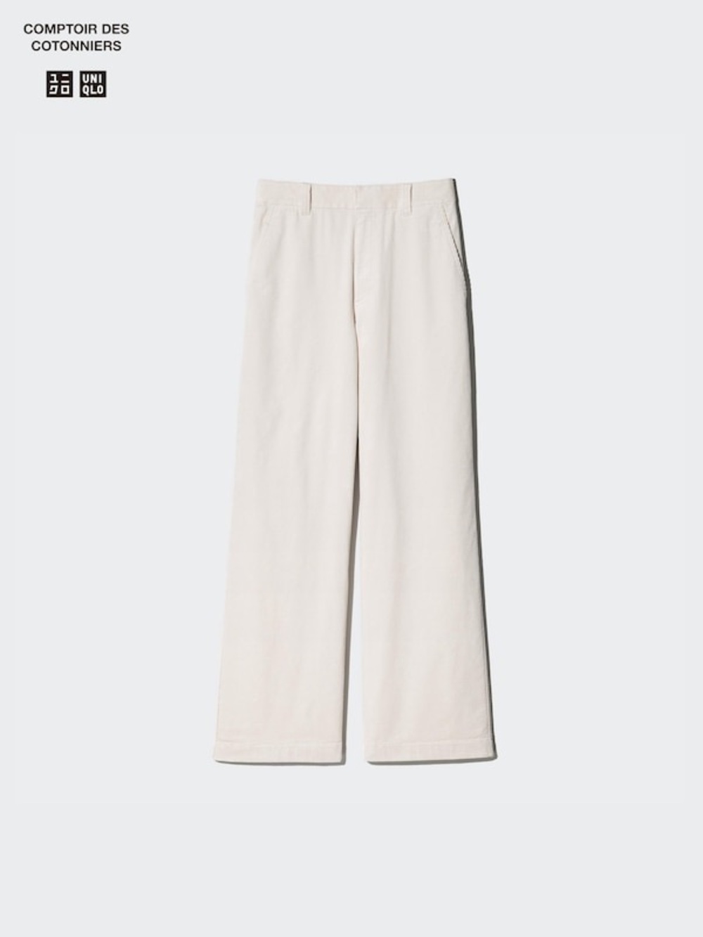 Uniqlo Corduroy Wide pLeg Pants Off White Cream Size S